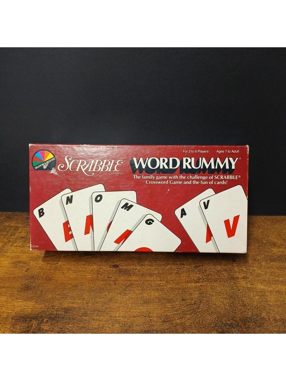 Vintage Scrabble Word Rummy Game Complete Selchow and Righter 1987 Family